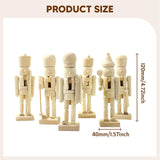 Maxbell 6Pcs DIY Wooden Christmas Nutcrackers Unfinished Unpainted Desktop Ornaments