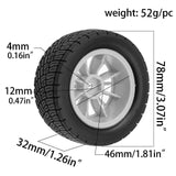Maxbell 4Pcs 1/10 RC Car Tires W230 Sturdy Spare Parts RC Tyre Tires DIY Accessories White