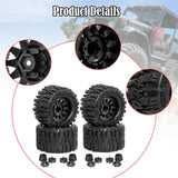 Maxbell 4 Pieces RC Wheels Tires High Performance Attachment Professional Sturdy 1/8
