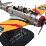 Maxbell 1/72 Aircraft Model Yellow Diecast Airplane for Home Bookshelf
