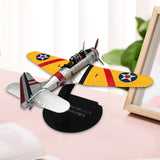 Maxbell 1/72 Aircraft Model Yellow Diecast Airplane for Home Bookshelf