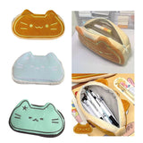 Maxbell Cute Cat Pencil Case Marker Holder Portable Multipurpose Zipper Pencil Pouch Yellow
