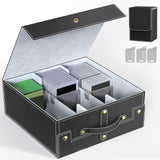 Maxbell Slab Card Holder Organizer Sturdy Trading Card Box for Bgs Baseball Card black gray
