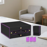 Maxbell Slab Card Holder Organizer Sturdy Trading Card Box for Bgs Baseball Card black purple
