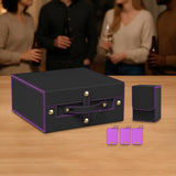 Maxbell Slab Card Holder Organizer Sturdy Trading Card Box for Bgs Baseball Card black purple