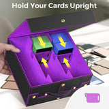 Maxbell Slab Card Holder Organizer Sturdy Trading Card Box for Bgs Baseball Card black purple
