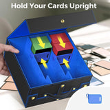 Maxbell Slab Card Holder Organizer Sturdy Trading Card Box for Bgs Baseball Card black blue