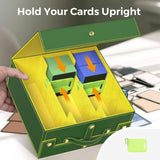 Maxbell Slab Card Holder Organizer Sturdy Trading Card Box for Bgs Baseball Card green yellow