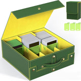 Maxbell Slab Card Holder Organizer Sturdy Trading Card Box for Bgs Baseball Card green yellow