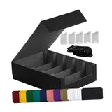 Maxbell Card Box Dustproof Collectibles with 24 Dividers and 5 Stands Container Gray