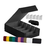 Maxbell Card Box Dustproof Collectibles with 24 Dividers and 5 Stands Container Gray