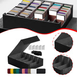 Maxbell Card Box Dustproof Collectibles with 24 Dividers and 5 Stands Container Gray