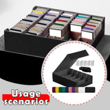 Maxbell Card Box Dustproof Collectibles with 24 Dividers and 5 Stands Container Gray