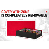 Maxbell Card Box Dustproof Collectibles with 24 Dividers and 5 Stands Container Red