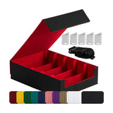 Maxbell Card Box Dustproof Collectibles with 24 Dividers and 5 Stands Container Red