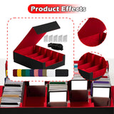 Maxbell Card Box Dustproof Collectibles with 24 Dividers and 5 Stands Container Red