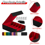 Maxbell Card Box Dustproof Collectibles with 24 Dividers and 5 Stands Container Red