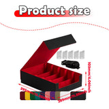 Maxbell Card Box Dustproof Collectibles with 24 Dividers and 5 Stands Container Red