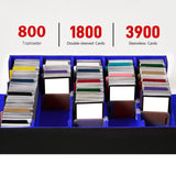 Maxbell Card Box Dustproof Collectibles with 24 Dividers and 5 Stands Container Blue