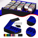 Maxbell Card Box Dustproof Collectibles with 24 Dividers and 5 Stands Container Blue
