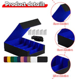 Maxbell Card Box Dustproof Collectibles with 24 Dividers and 5 Stands Container Blue