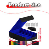 Maxbell Card Box Dustproof Collectibles with 24 Dividers and 5 Stands Container Blue