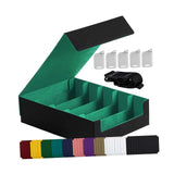 Maxbell Card Box Dustproof Collectibles with 24 Dividers and 5 Stands Container Green