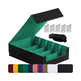 Maxbell Card Box Dustproof Collectibles with 24 Dividers and 5 Stands Container Green