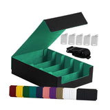 Maxbell Card Box Dustproof Collectibles with 24 Dividers and 5 Stands Container Green