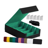 Maxbell Card Box Dustproof Collectibles with 24 Dividers and 5 Stands Container Green