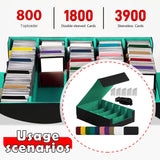 Maxbell Card Box Dustproof Collectibles with 24 Dividers and 5 Stands Container Green