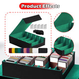 Maxbell Card Box Dustproof Collectibles with 24 Dividers and 5 Stands Container Green