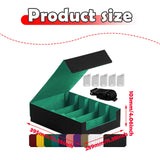 Maxbell Card Box Dustproof Collectibles with 24 Dividers and 5 Stands Container Green