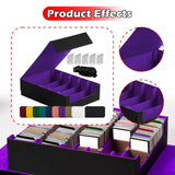 Maxbell Card Box Dustproof Collectibles with 24 Dividers and 5 Stands Container Purple