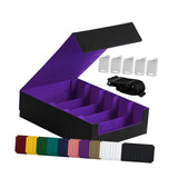 Maxbell Card Box Dustproof Collectibles with 24 Dividers and 5 Stands Container Purple