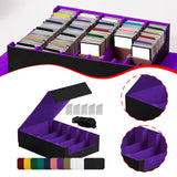 Maxbell Card Box Dustproof Collectibles with 24 Dividers and 5 Stands Container Purple