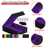 Maxbell Card Box Dustproof Collectibles with 24 Dividers and 5 Stands Container Purple
