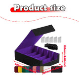 Maxbell Card Box Dustproof Collectibles with 24 Dividers and 5 Stands Container Purple