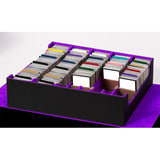 Maxbell Card Box Dustproof Collectibles with 24 Dividers and 5 Stands Container Purple