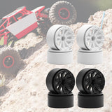 Maxbell 4 Pieces 1.9" Wheel Rims 1.9 inch Tire Wheel Spoke Rims for 1:10 1:12 RC Toy White