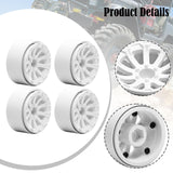 Maxbell 4 Pieces 1.9" Wheel Rims 1.9 inch Tire Wheel Spoke Rims for 1:10 1:12 RC Toy White