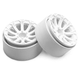 Maxbell 4 Pieces 1.9" Wheel Rims 1.9 inch Tire Wheel Spoke Rims for 1:10 1:12 RC Toy White
