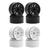Maxbell 4 Pieces 1.9" Wheel Rims 1.9 inch Tire Wheel Spoke Rims for 1:10 1:12 RC Toy White