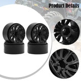 Maxbell 4 Pieces 1.9" Wheel Rims 1.9 inch Tire Wheel Spoke Rims for 1:10 1:12 RC Toy Black