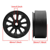 Maxbell 4 Pieces 1.9" Wheel Rims 1.9 inch Tire Wheel Spoke Rims for 1:10 1:12 RC Toy Black
