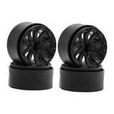 Maxbell 4 Pieces 1.9" Wheel Rims 1.9 inch Tire Wheel Spoke Rims for 1:10 1:12 RC Toy Black