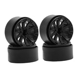 Maxbell 4 Pieces 1.9" Wheel Rims 1.9 inch Tire Wheel Spoke Rims for 1:10 1:12 RC Toy Black