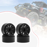 Maxbell 4 Pieces 1.9" Wheel Rims 1.9 inch Tire Wheel Spoke Rims for 1:10 1:12 RC Toy Black
