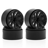 Maxbell 4 Pieces 1.9" Wheel Rims 1.9 inch Tire Wheel Spoke Rims for 1:10 1:12 RC Toy Black