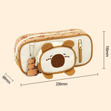 Maxbell Pencil Case Storage Organizer Novelty Pen Holder Bag for Kids Students Teens Light Brown